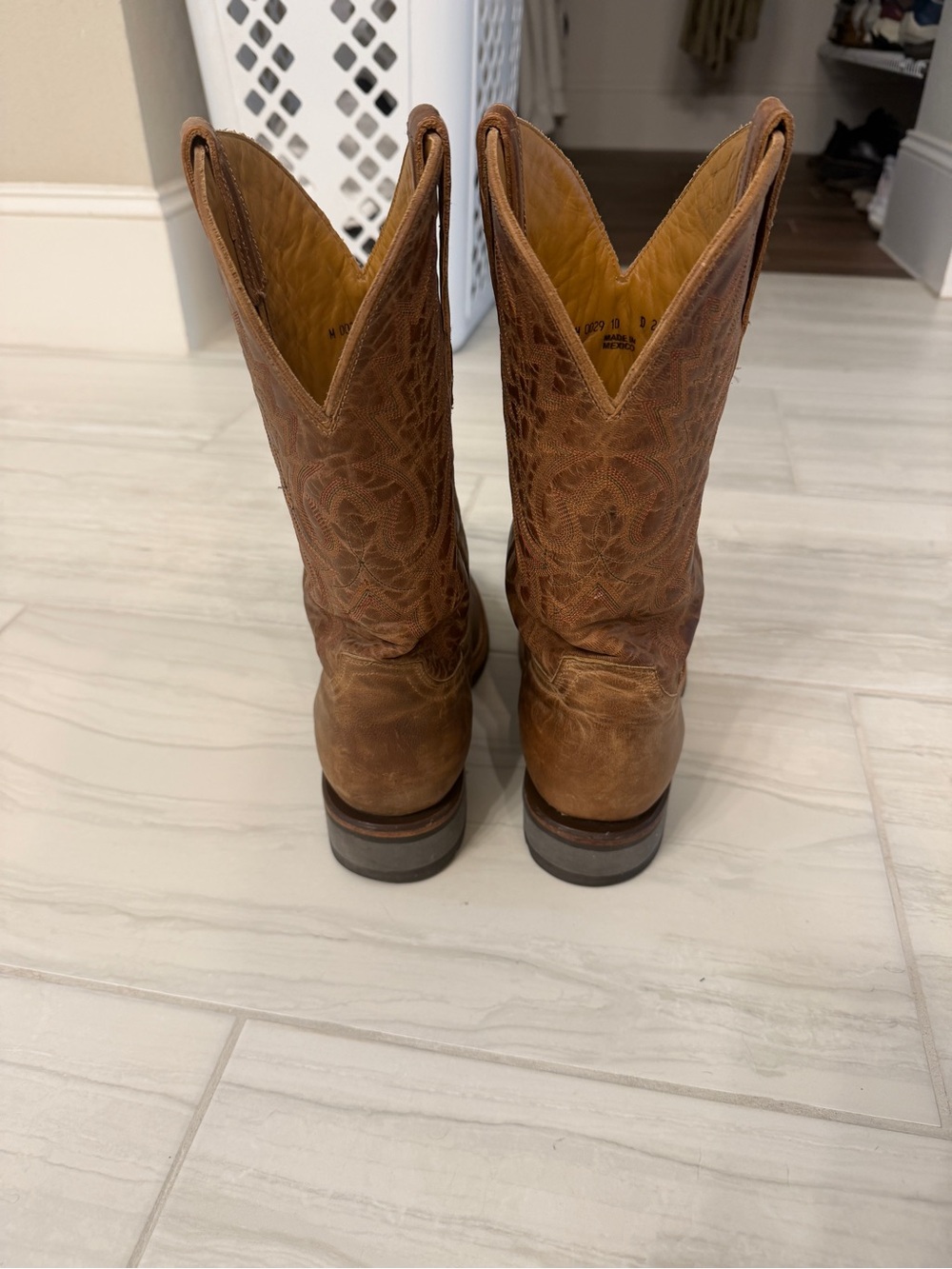 Lucchese Brown Men's Western Cowboy Boots - Picture 3 of 4